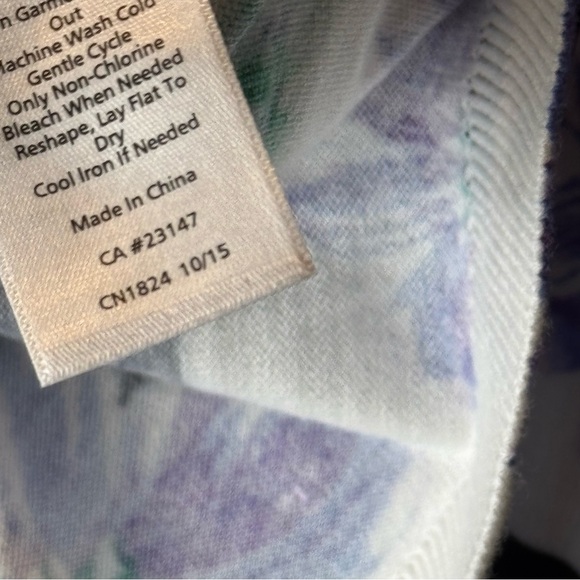 NWT Talbots Petites Purple Floral Stripes Short Sleeve Top XSP - Picture 12 of 13